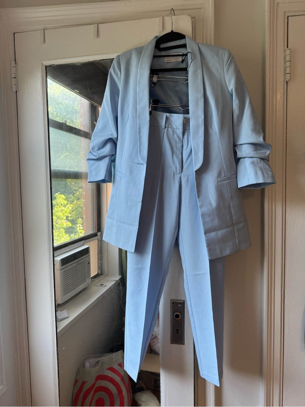 Light Blue Women’s Two-Piece Suit Blazer & Trousers